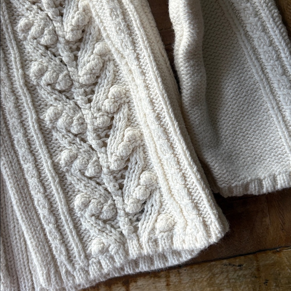 H&M Ivory Cable Knit Baby Girl Cardigan 6-9m - Picture 4 of 7